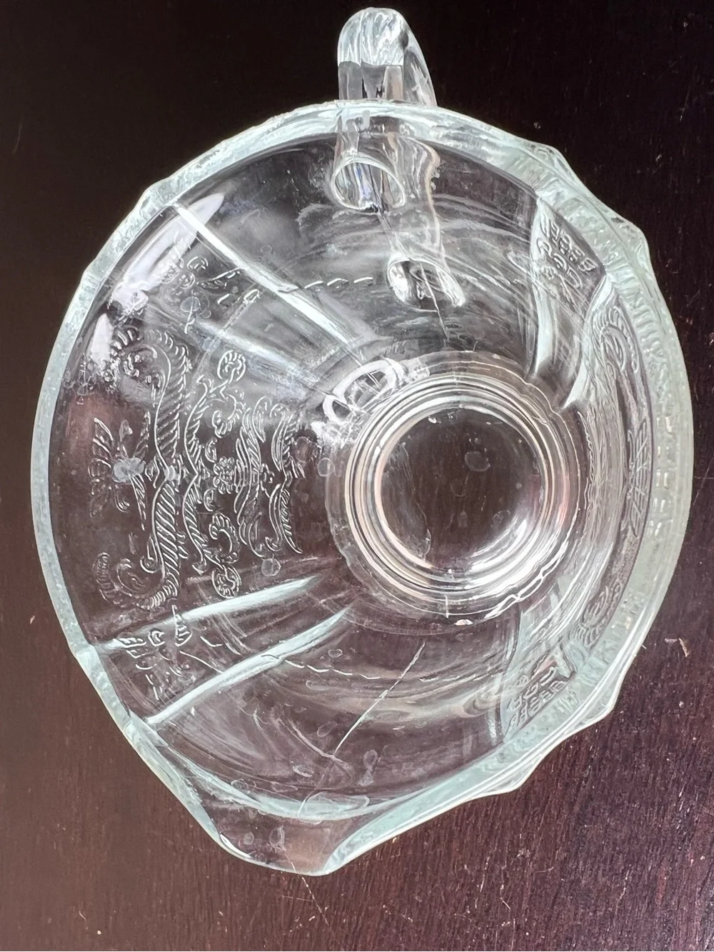 Vintage 1930s Federal Glass Madrid Clear Depression Glass Footed Creamer